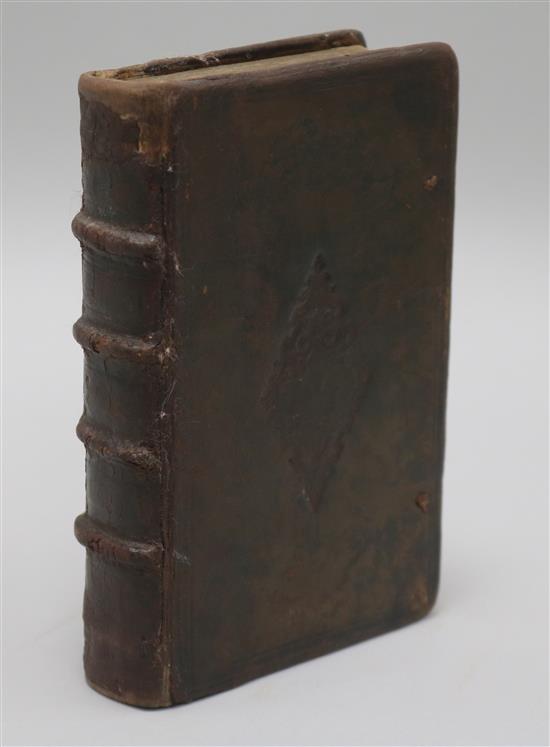 Bonfinius, Antonius - De Virginitate et Pudicitia Conjugali, small 8vo, original stamped calf, lacks title page,
